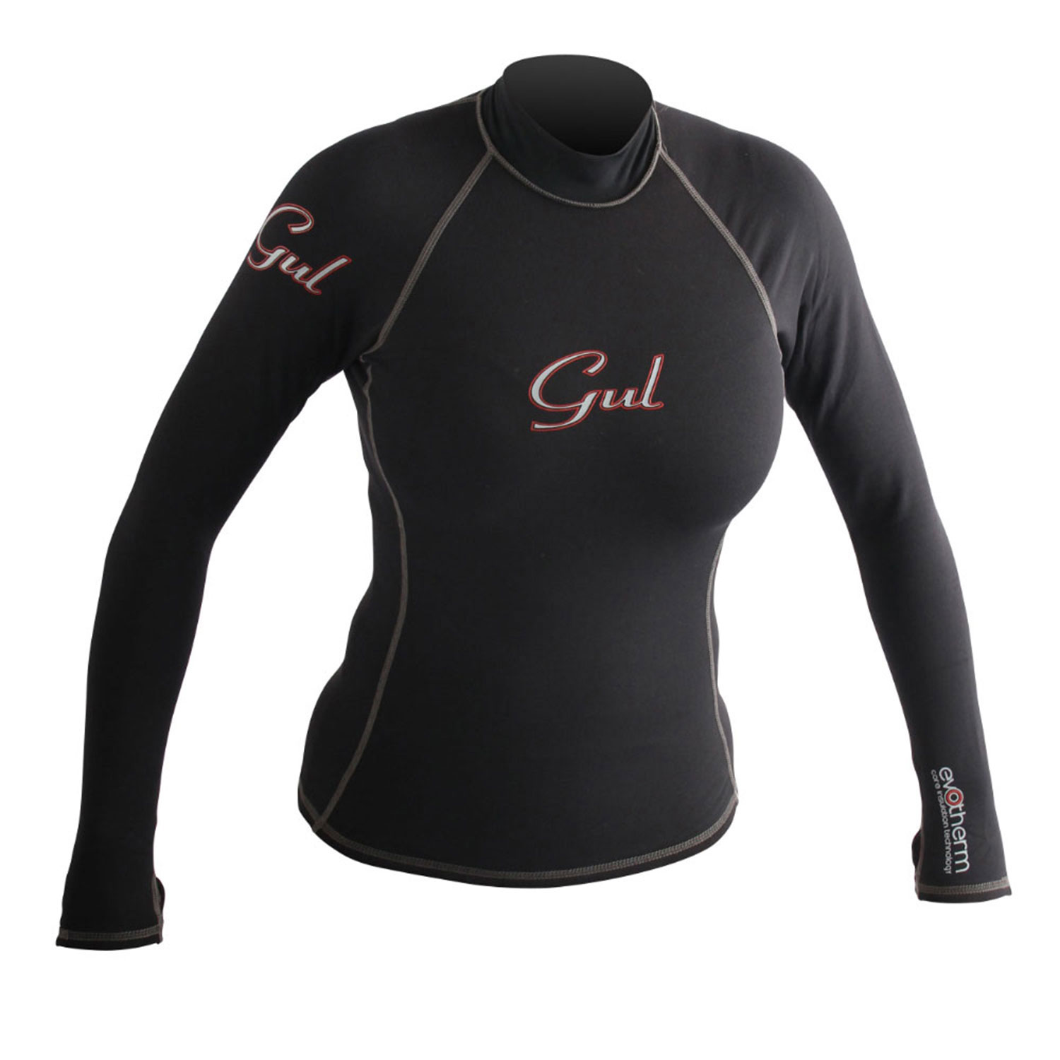 Gul Evotherm Flatlock Manches Longues Womens Rash Vest / Guards - Noir