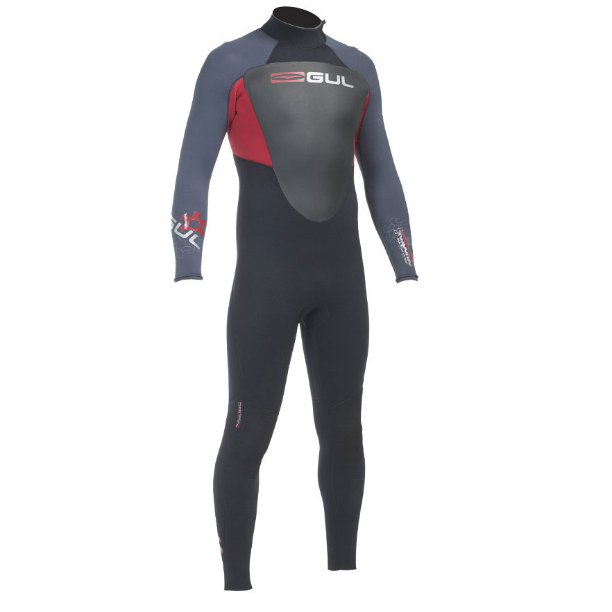 Gul Réponse 5 / 3Mm Point Aveugle Mens Steamer Wetsuit - Noir / Rouge