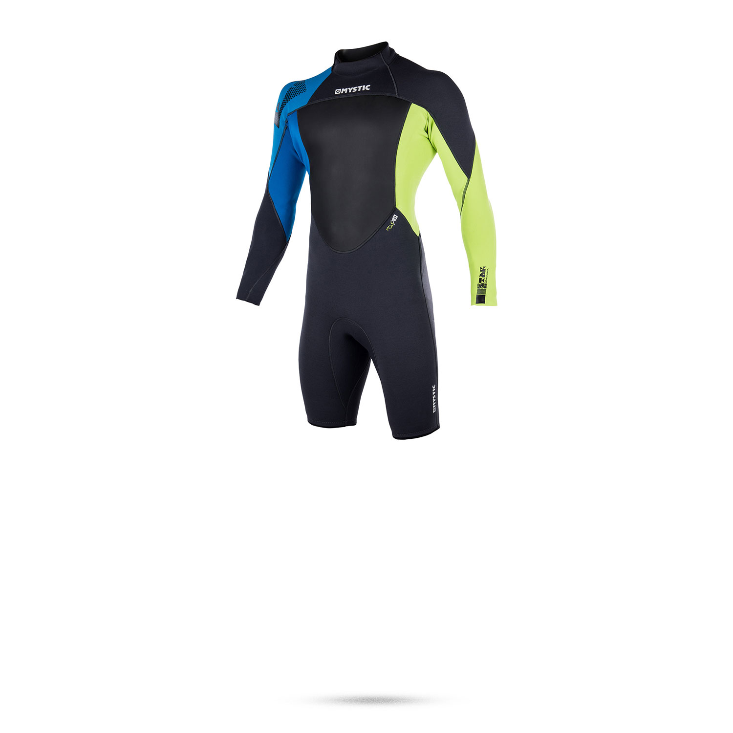 Mystic Star 3/2 Flatlock Backzip Longarm Shorty Wetsuit - Lime
