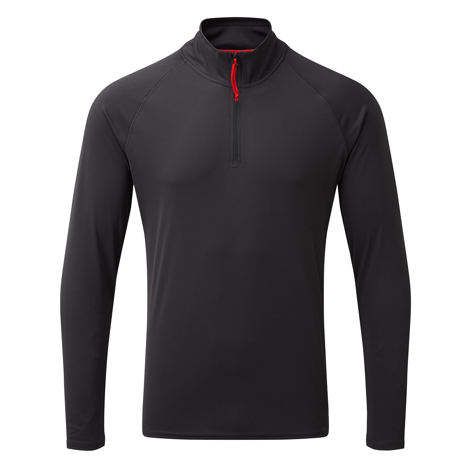 T-Shirt À Manches Longues Pour Hommes Uv Tec À Col Zippé - Charcoal