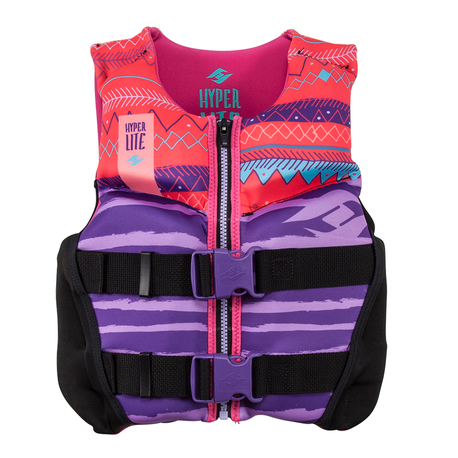 Gilet De Wakeboard Indy De La Maison De Jeunes Hyperlite - Noir / Rose