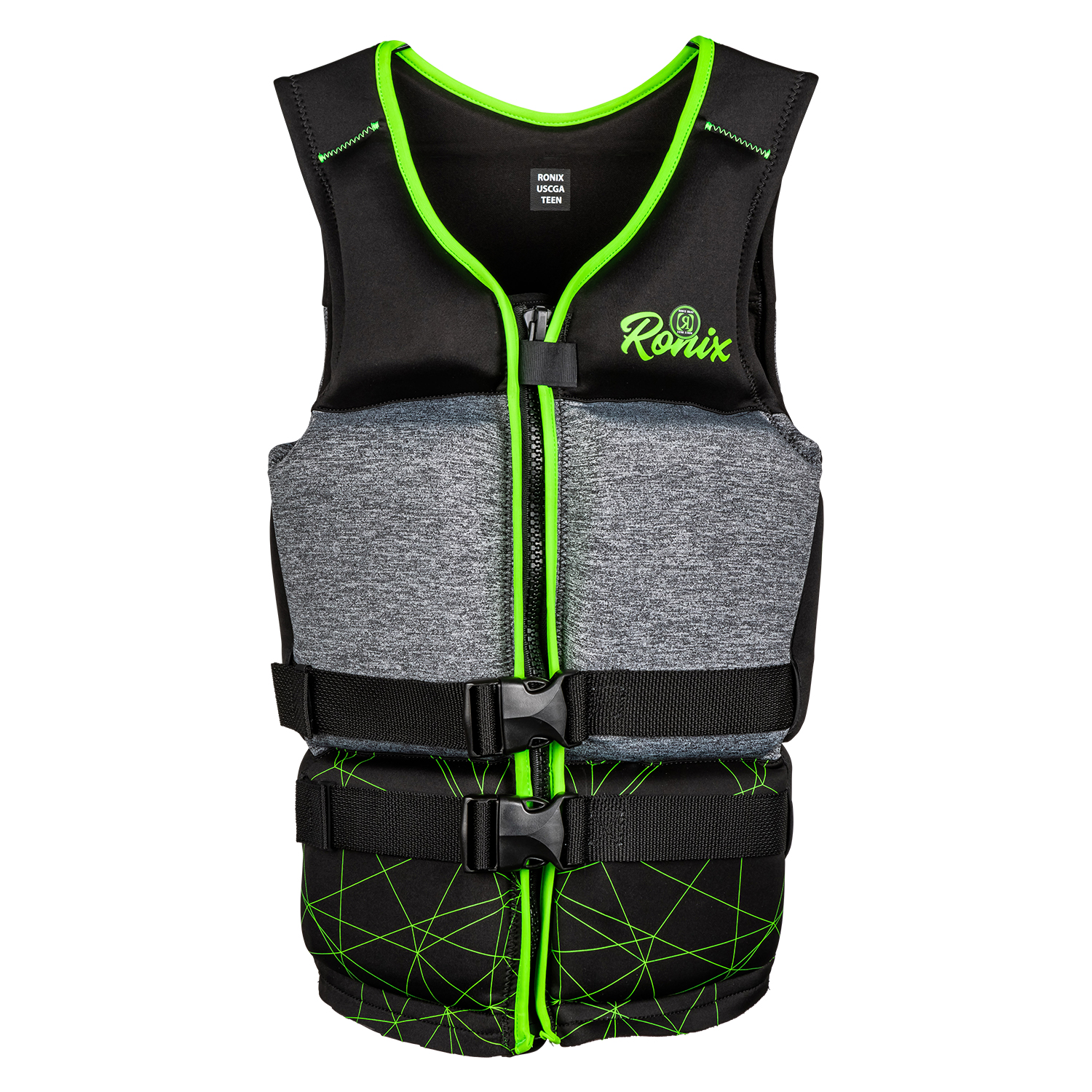 Gilet Cga Wake Pour Jeune Ed Capella 3.0 De Ronix Driver - Noir / Citron Vert