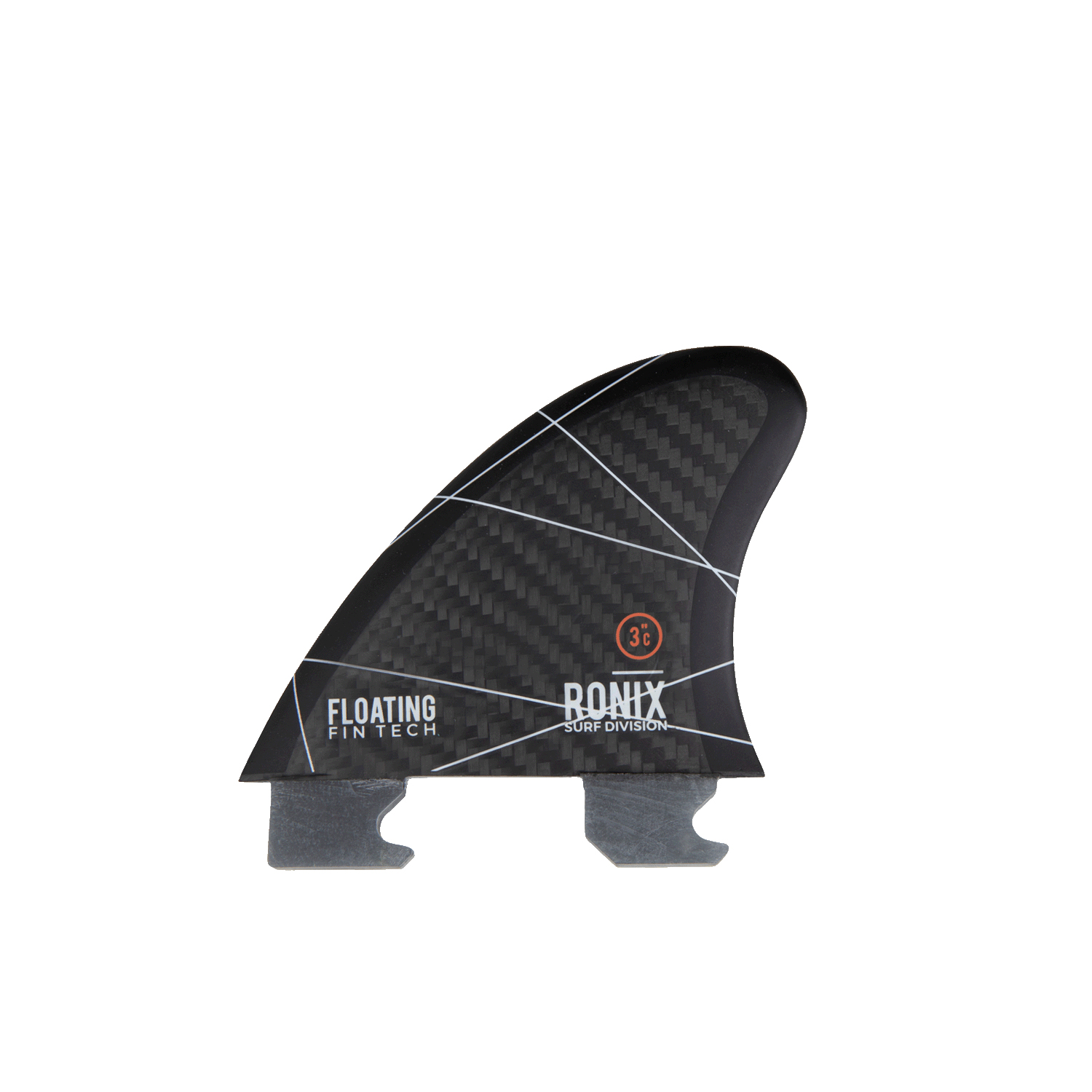 Ronix 3.0-Inch Button Center Wake Surf Floating Fin - Caféiné Rouge/noir