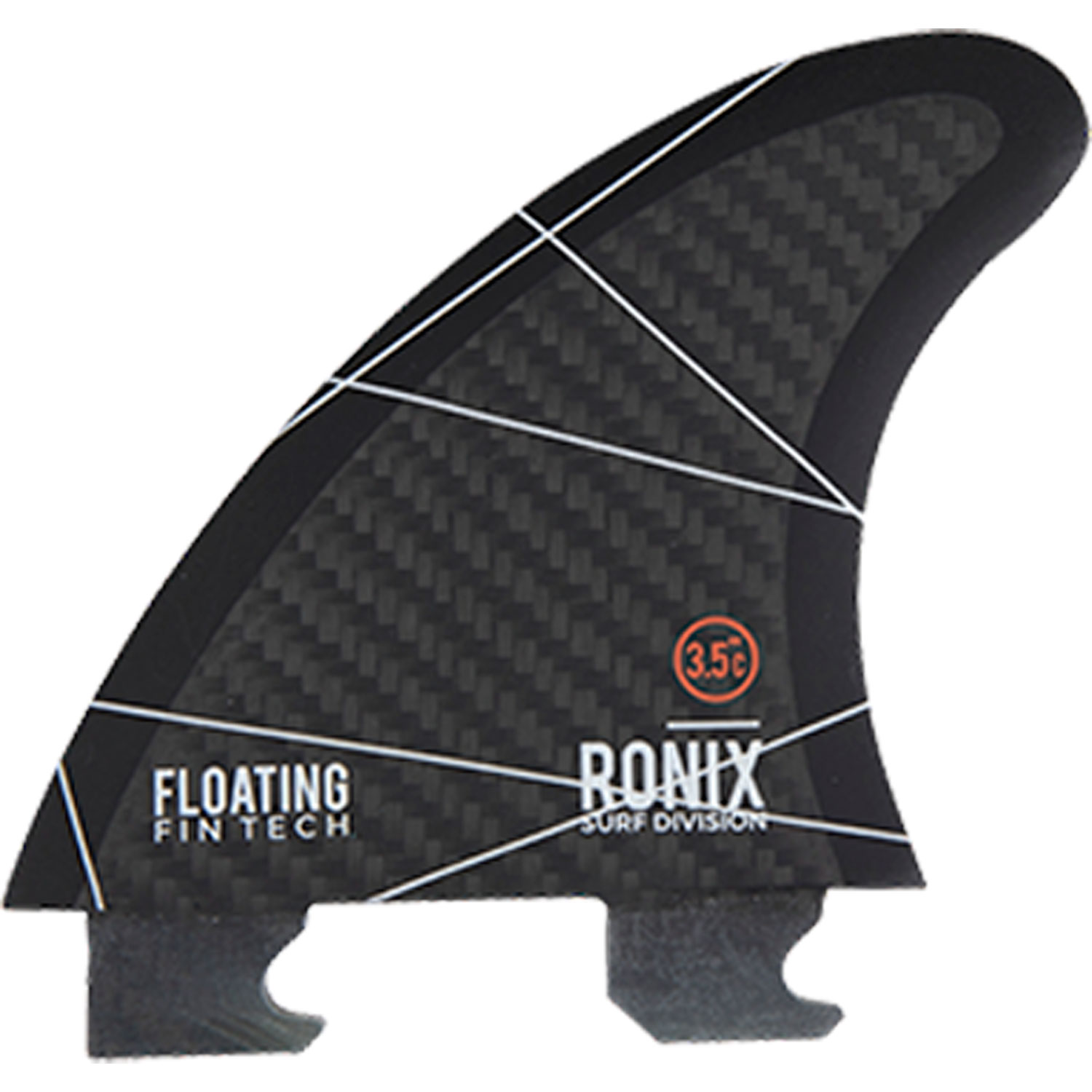 Ronix 3,5 Pouces Bouton Right Wake Surf Floating Fin - Caféine Rouge/noir