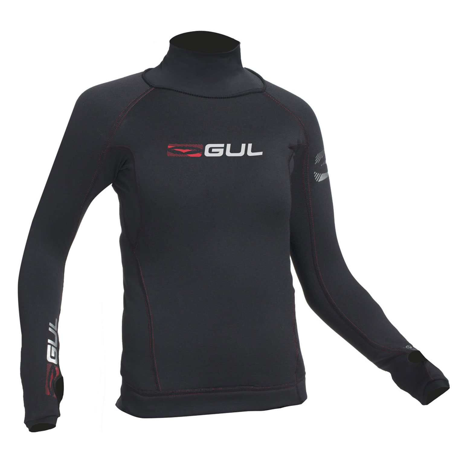 Gul Evotherm Flatlock Junior À Manches Longues Rash Guard - Noir