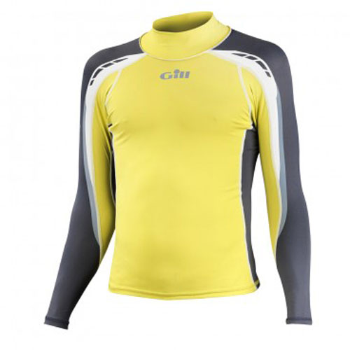 Gill Junior Sport Uv Manches Longues Rash Vest - Lumineux Lime / Ash