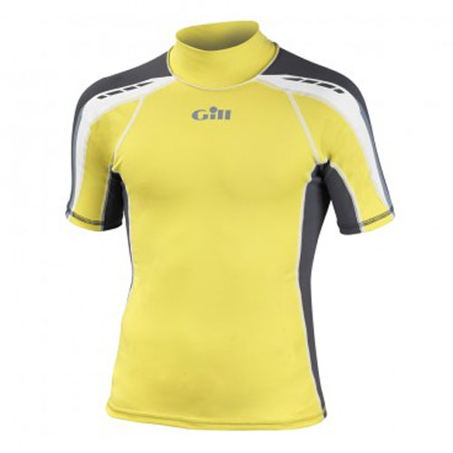 Gill Junior Sport Uv À Manches Courtes Rash Vest - Lumineux Lime / Ash