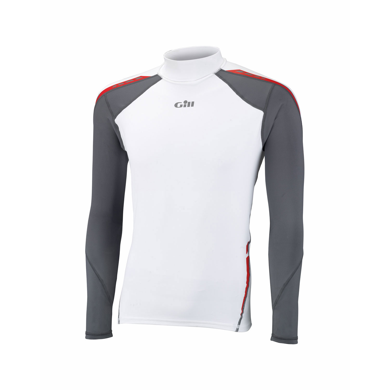 Gill Mens Sport Uv Manches Longues Rash Vest - Blanc / Ash