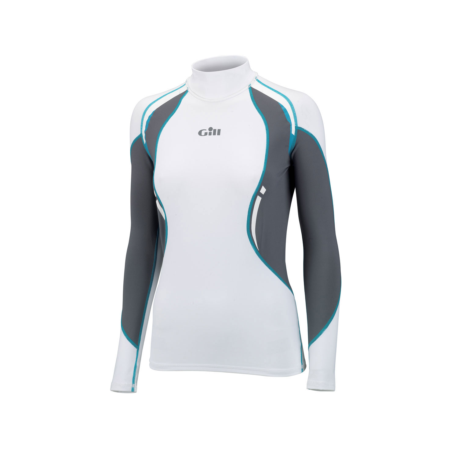 Gill Femmes Sport Uv Manches Longues Rash Vest - Blanc / Ash