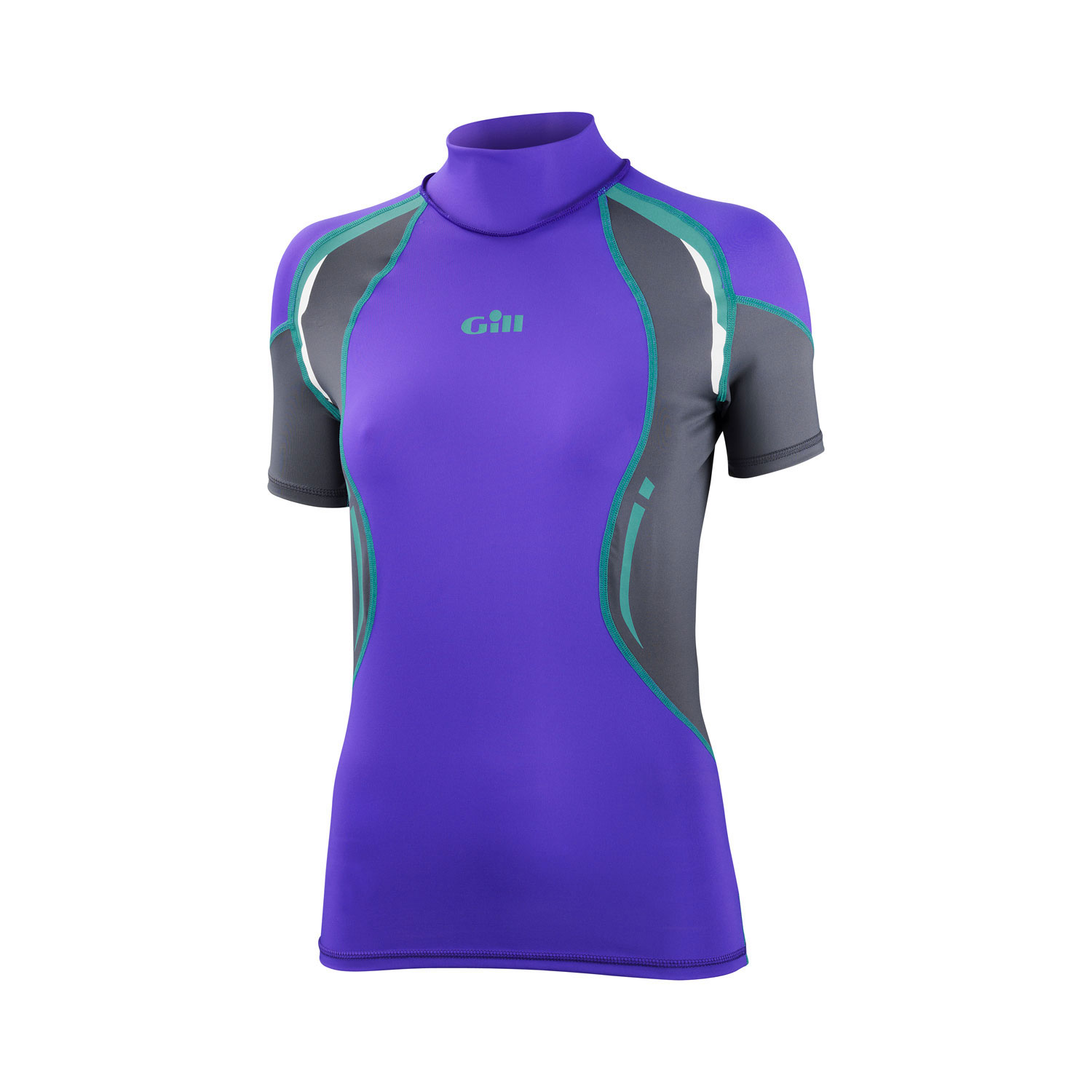 Gill Femmes Sport Uv Manches Courtes Rash Vest - Violet / Ash