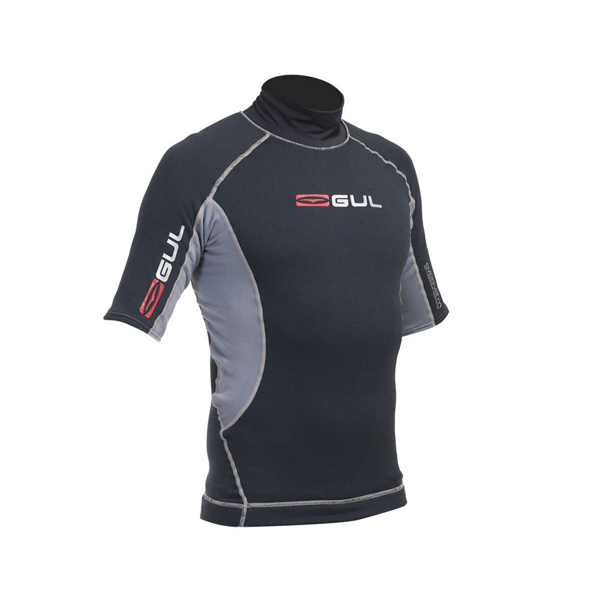 Gul Evotherm Flatlock Junior Manches Courtes Rash Guard - Noir / Gris
