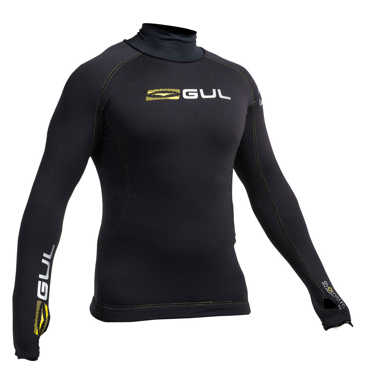 Gul Evotherm Flatlock Manches Longues Thermique Rashguard - Noir / Noir
