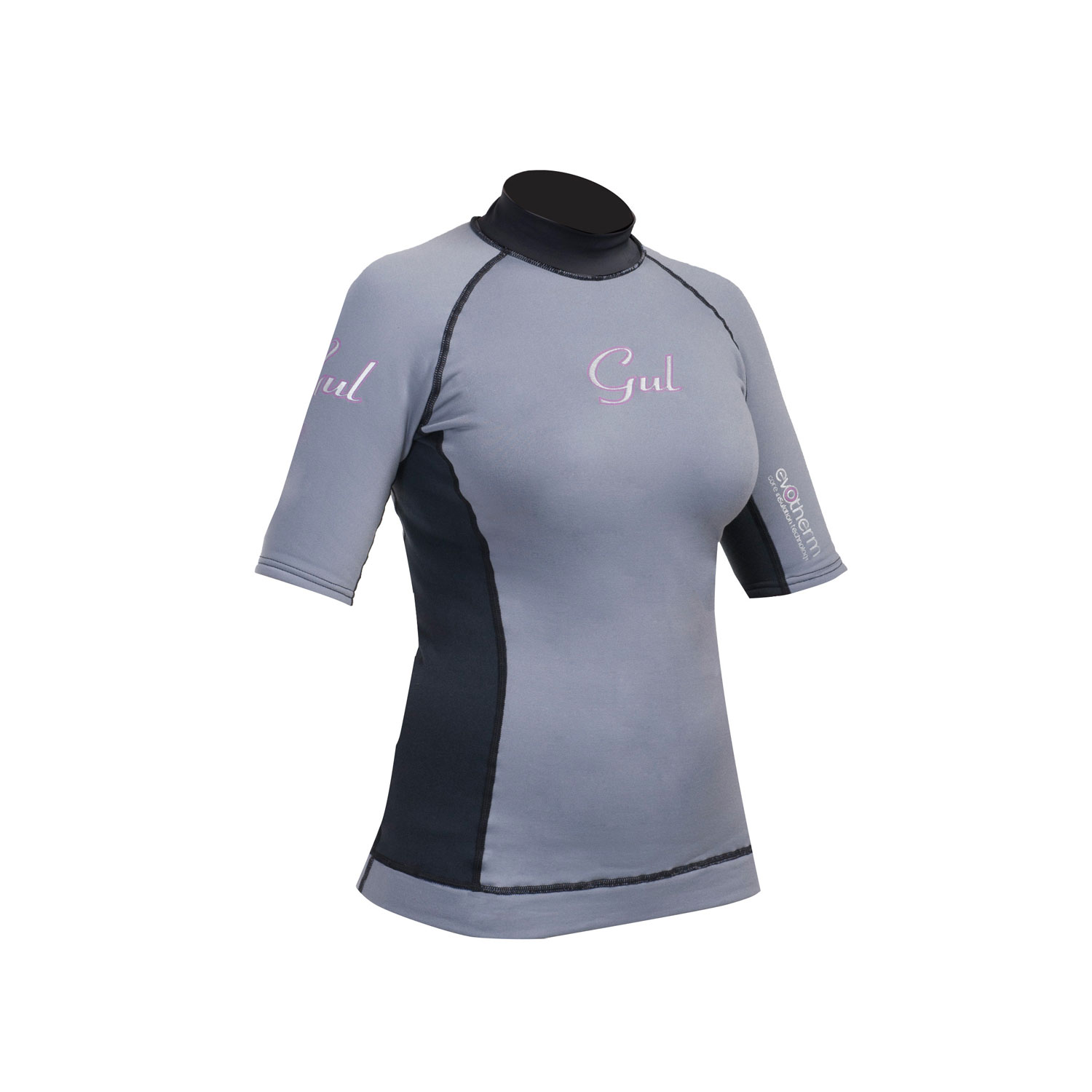 Gul Evotherm Womens Flatlock Manches Courtes Rash Guard - Gris / Noir
