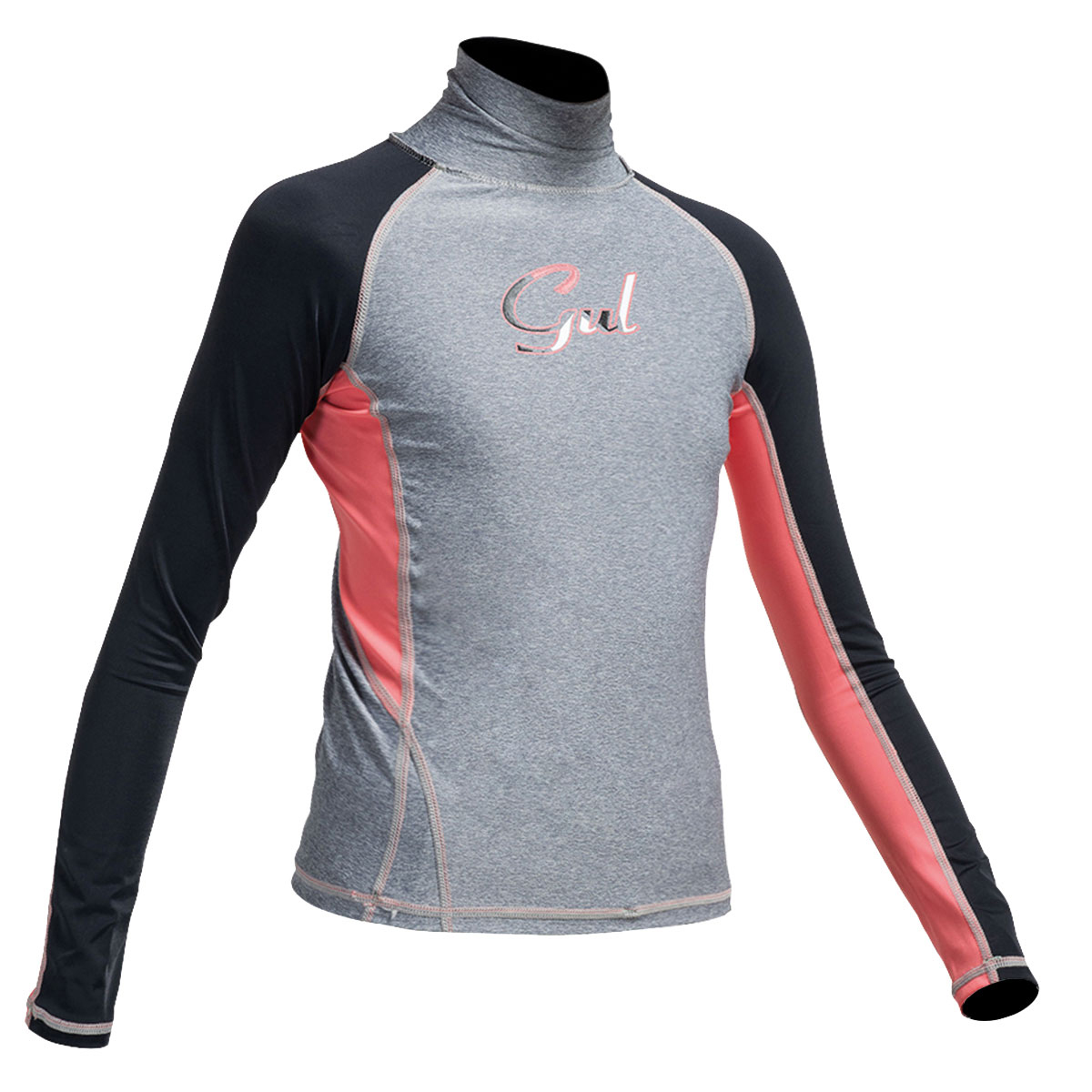 Gul Junior Flatlock Manches Longues Rashguard - Marl / Noir
