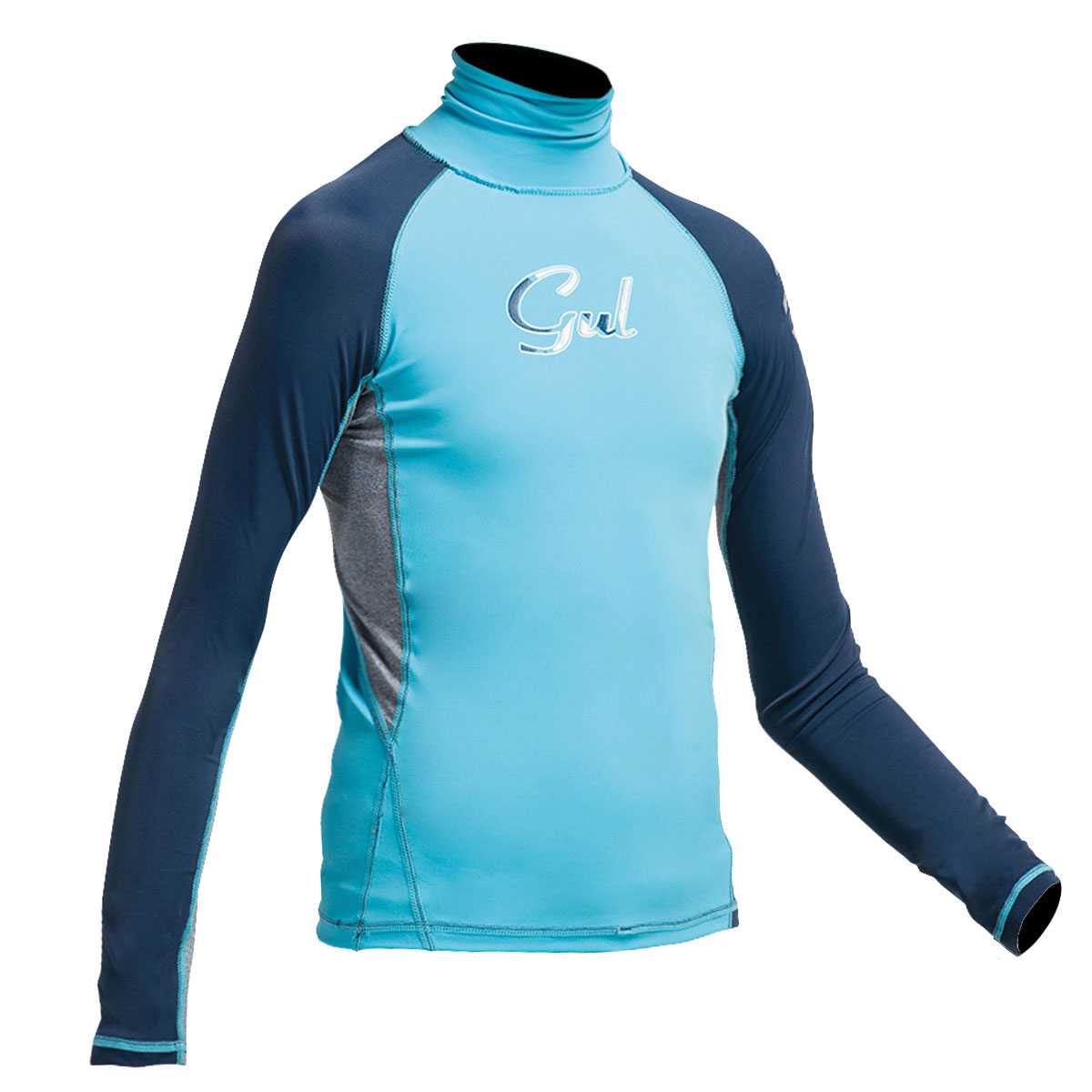 Gul Junior Flatlock Manches Longues Rashguard - Turquoise / Marine