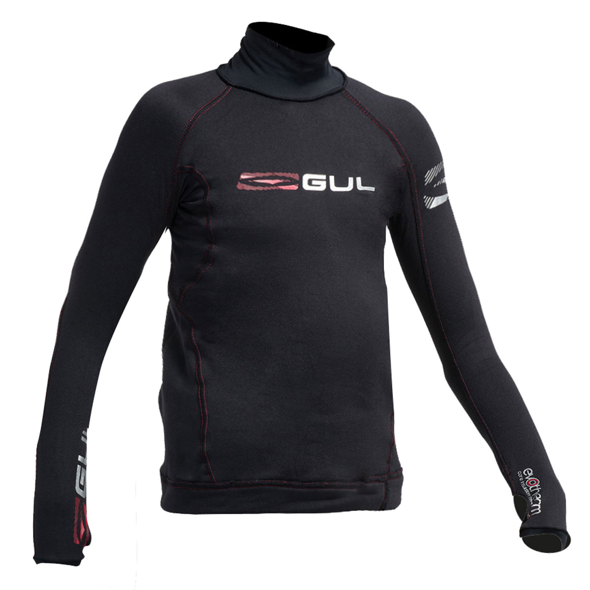 Gul Junior Flatlock Manches Longues Thermique Rashguard - Noir / Noir