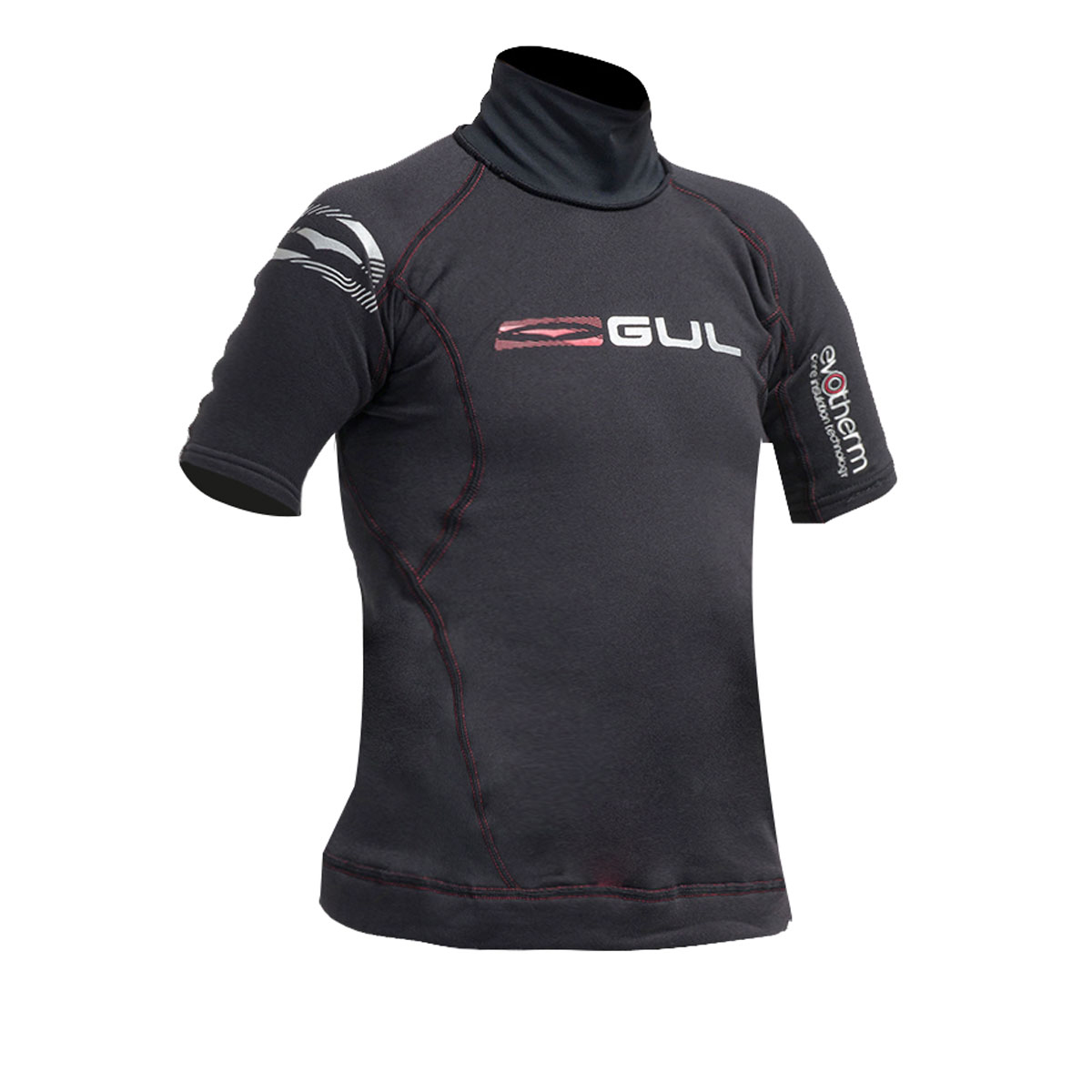 Gul Junior Flatlock Thermique À Manches Courtes Lycra - Noir / Noir