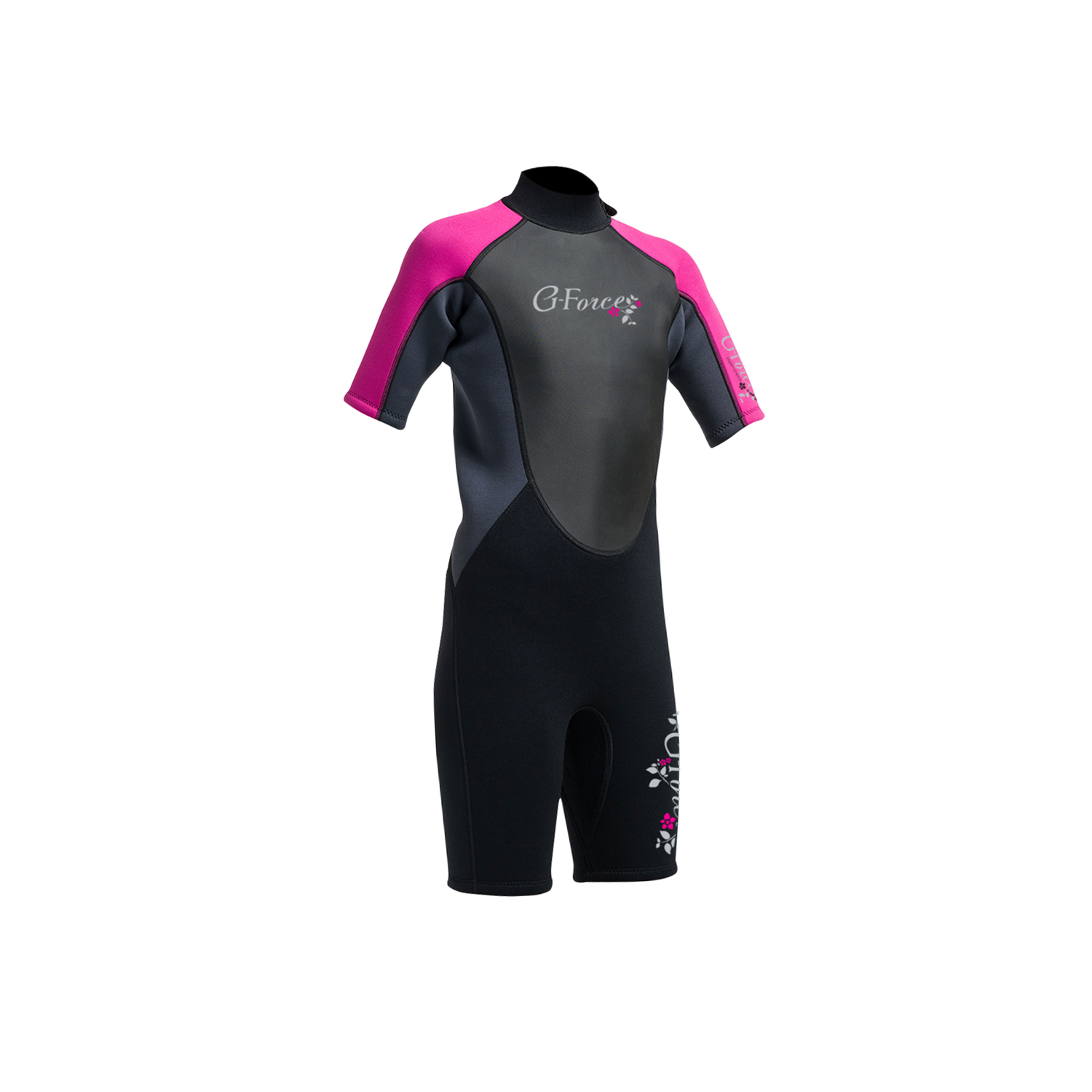 Gul Junior G-Force 3Mm Flatlock T2 Shorty Wetsuit - Noir / Rose