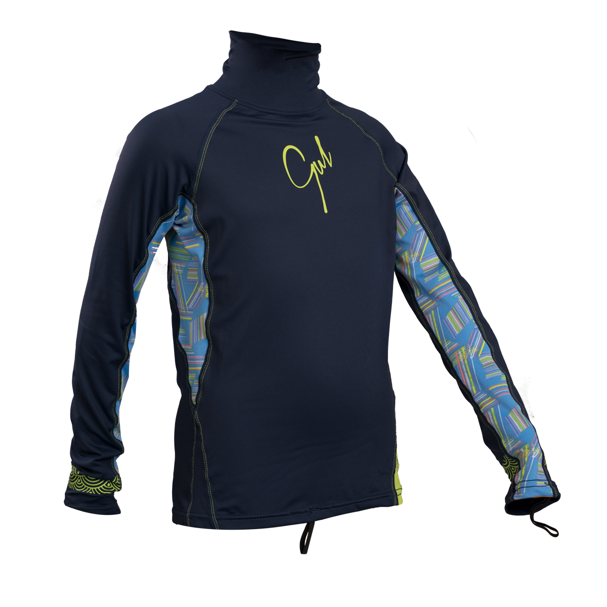 Gul Junior Filles Manches Longues Rashvest - Marine / Lignes