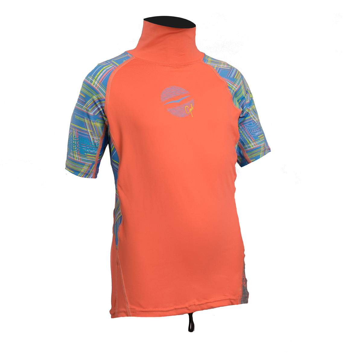 Gul Junior Girls Manches Courtes Rashvest - Corail / Lignes
