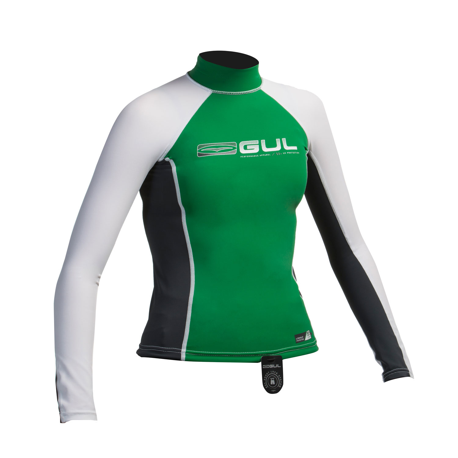 Gul Junior À Manches Longues Rashguard 2,015 - Vert / Gunmetal