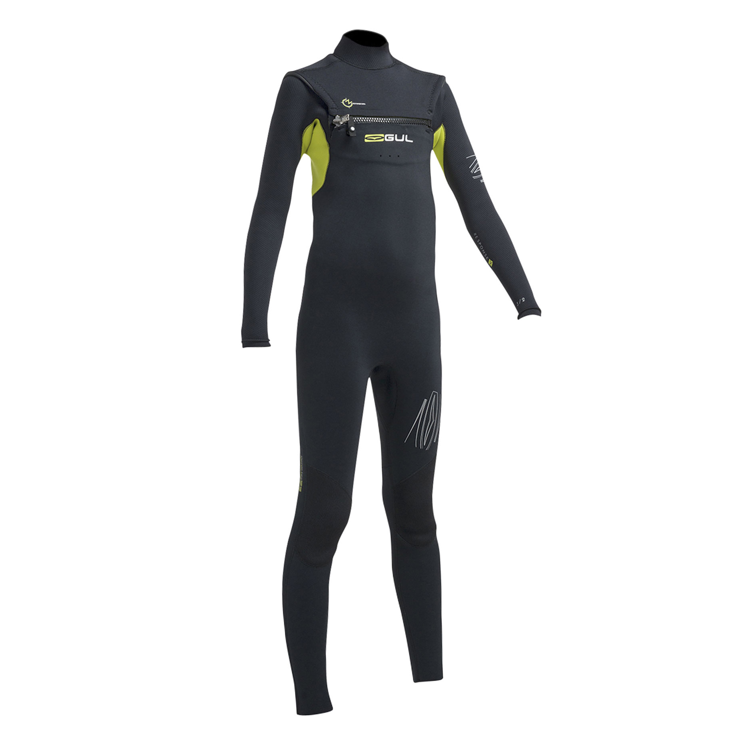 Gul Junior Response Fx Cz 3 / 2Mm Blindstitched Wetsuit - Blk / Lime