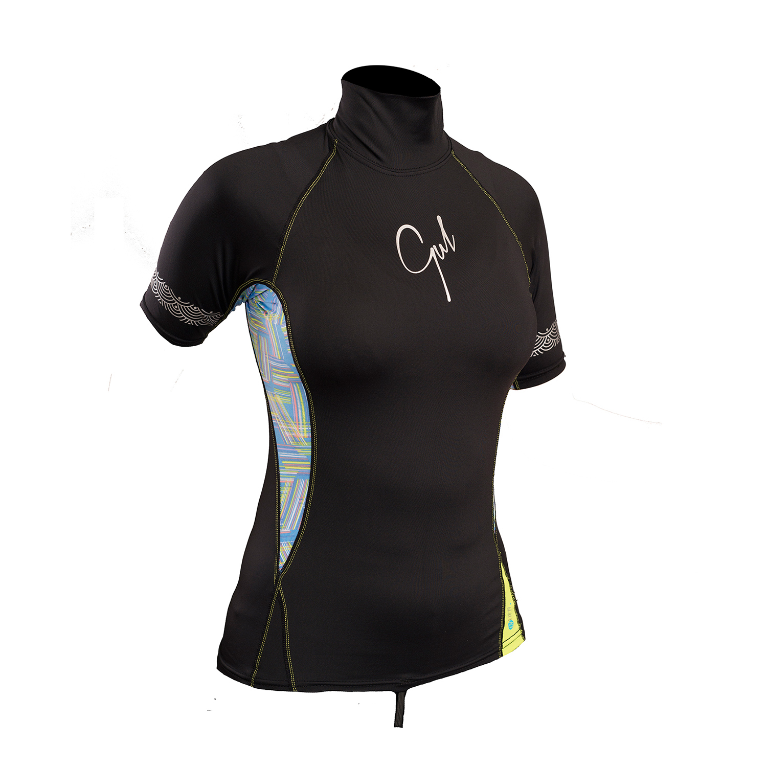 Gul Ladies Swami Manches Courtes Rashvest - Noir / Lignes