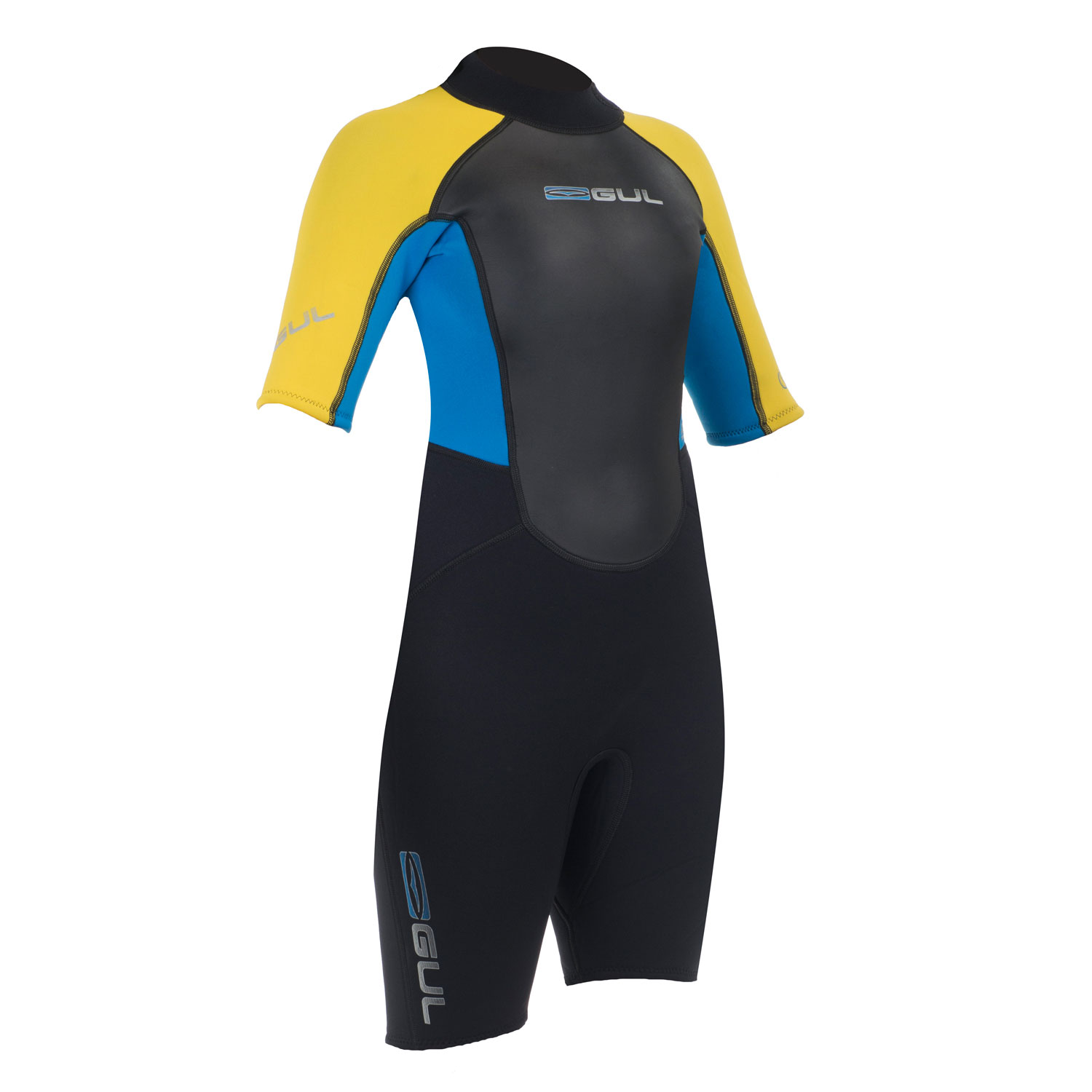 Réponse Gul Junior 3 / 2Mm Été Shorty Combinaison 2 015 - Le Noir / Jaune Soleil