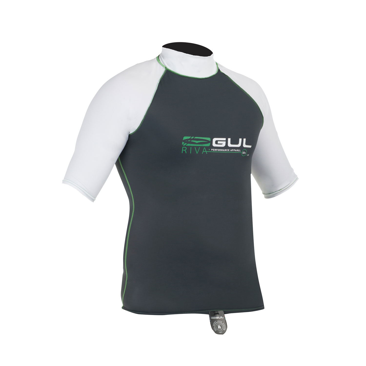 Gul Riva Hommes Manches Courtes Lycra 2015 - Gunmetal / Blanc