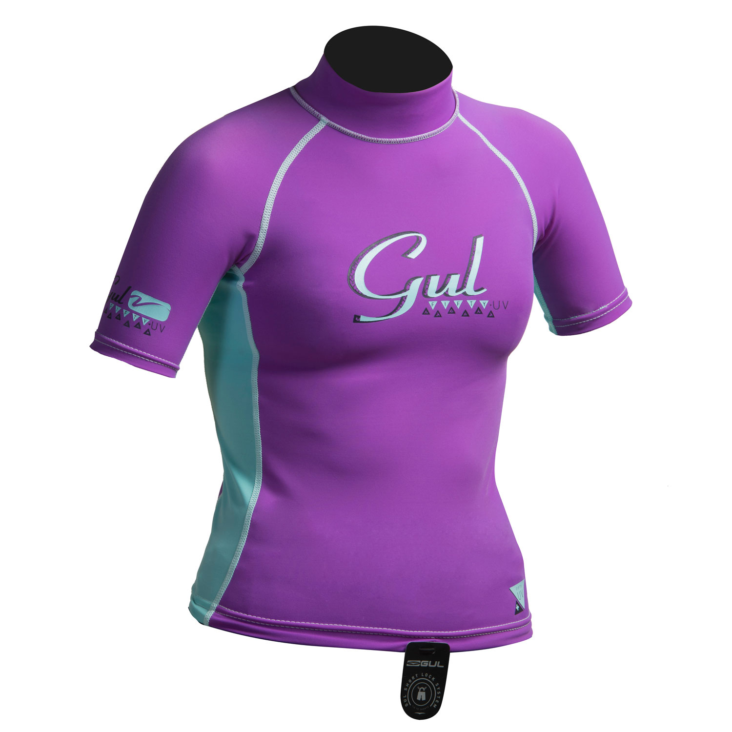 Gul Surf Juniors Filles À Manches Courtes Lycra - Iris / Glacier