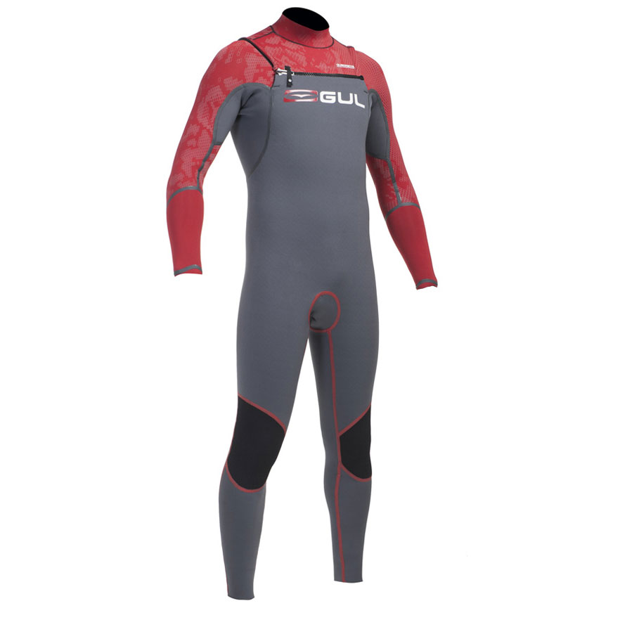 Gul Viper 5 / 3Mm Aveugles Point Mens Steamer Wetsuit - Gris / Rouge