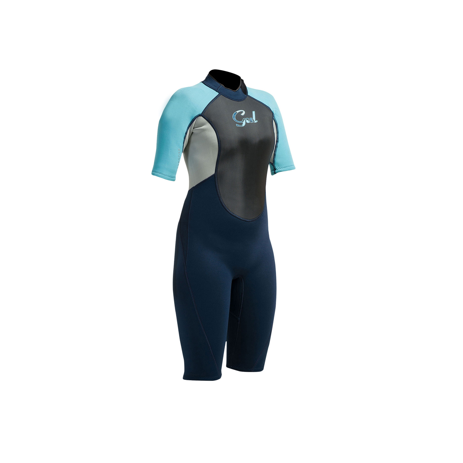 Réponse Femmes Gul 3 / 2Mm Flatlock Shorty Wetsuit 2023- Navy / Turquoise