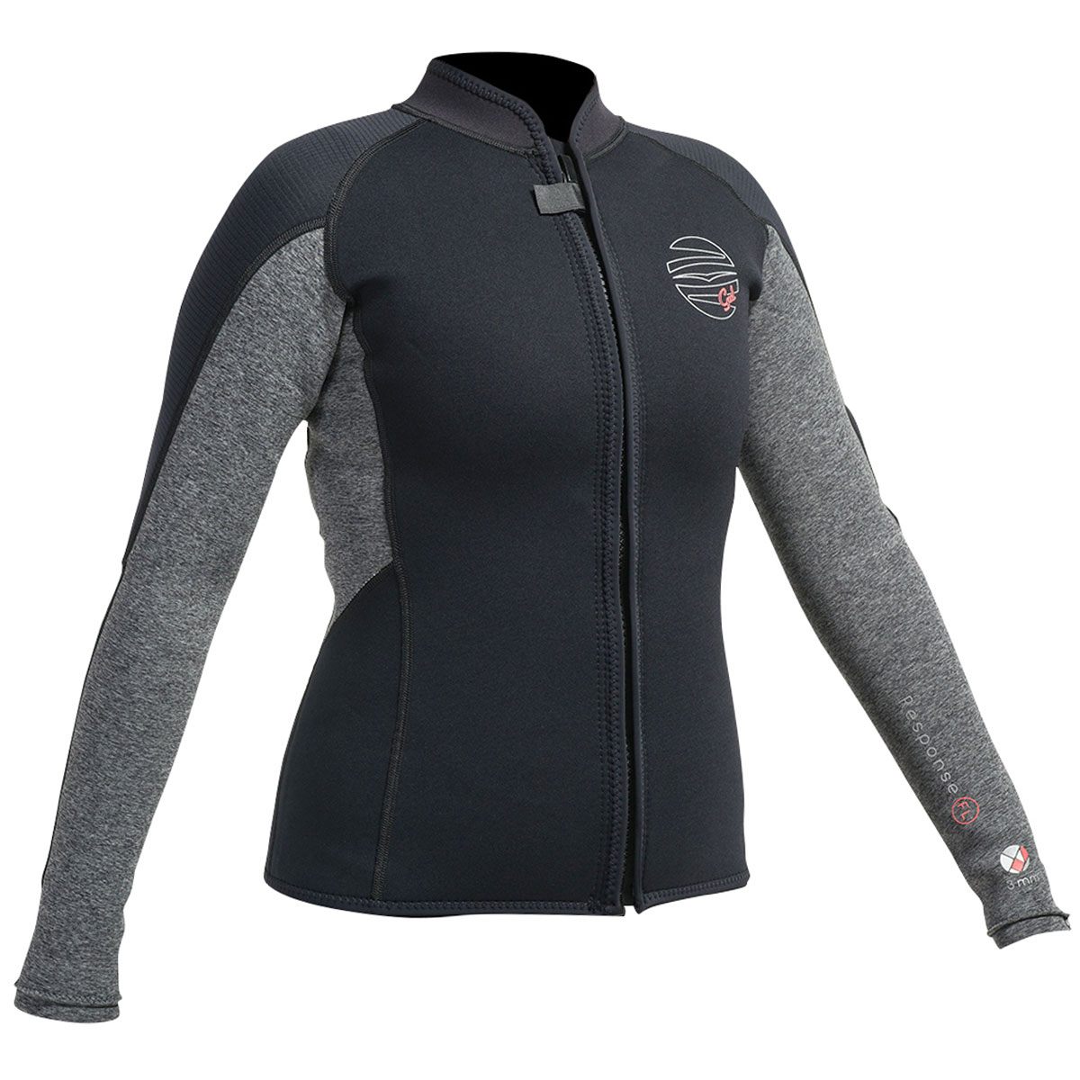 Gul Womens Response 3Mm Flatlock Wetsuit Jacket - Noir