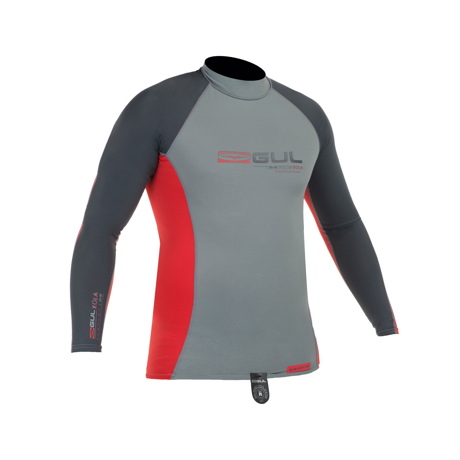 Gul Xola Hommes Lycra Manches Longues 2015 - Gris Foncé / Rouge