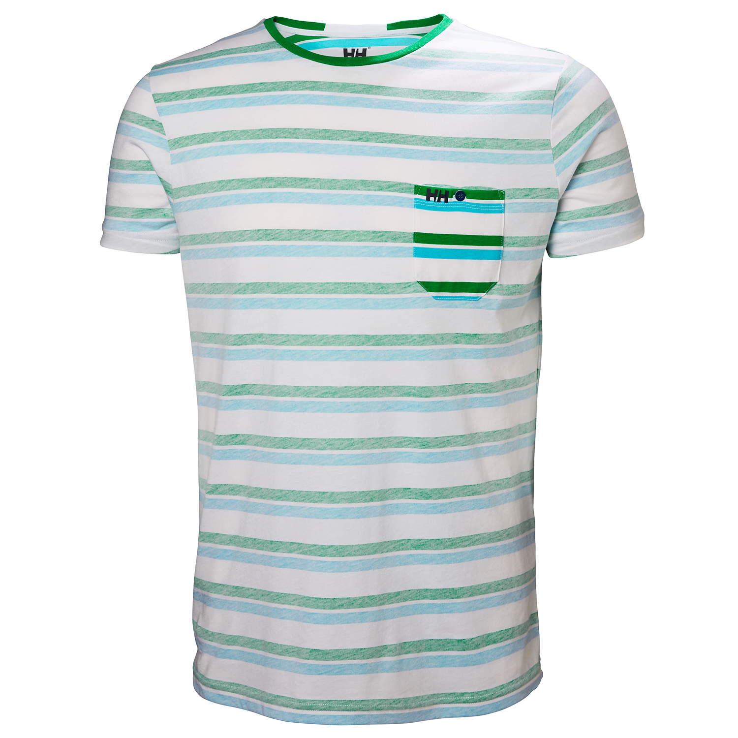T-Shirt Helly Hansen Fjord - Rayures Fanées Vert Poivron