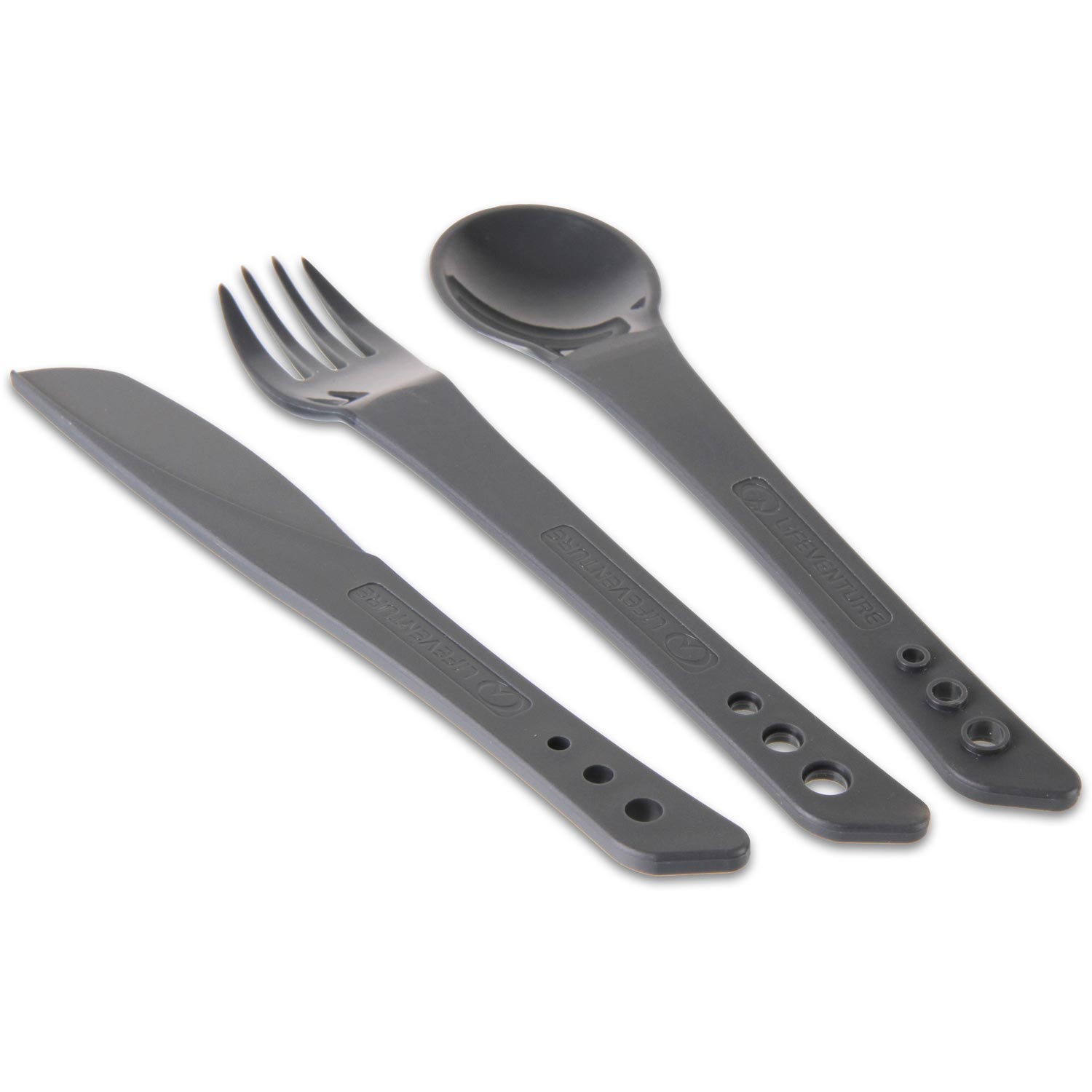 Lifeventure Ellipse Couteau, Fourchette Et Spoon Set - Graphite