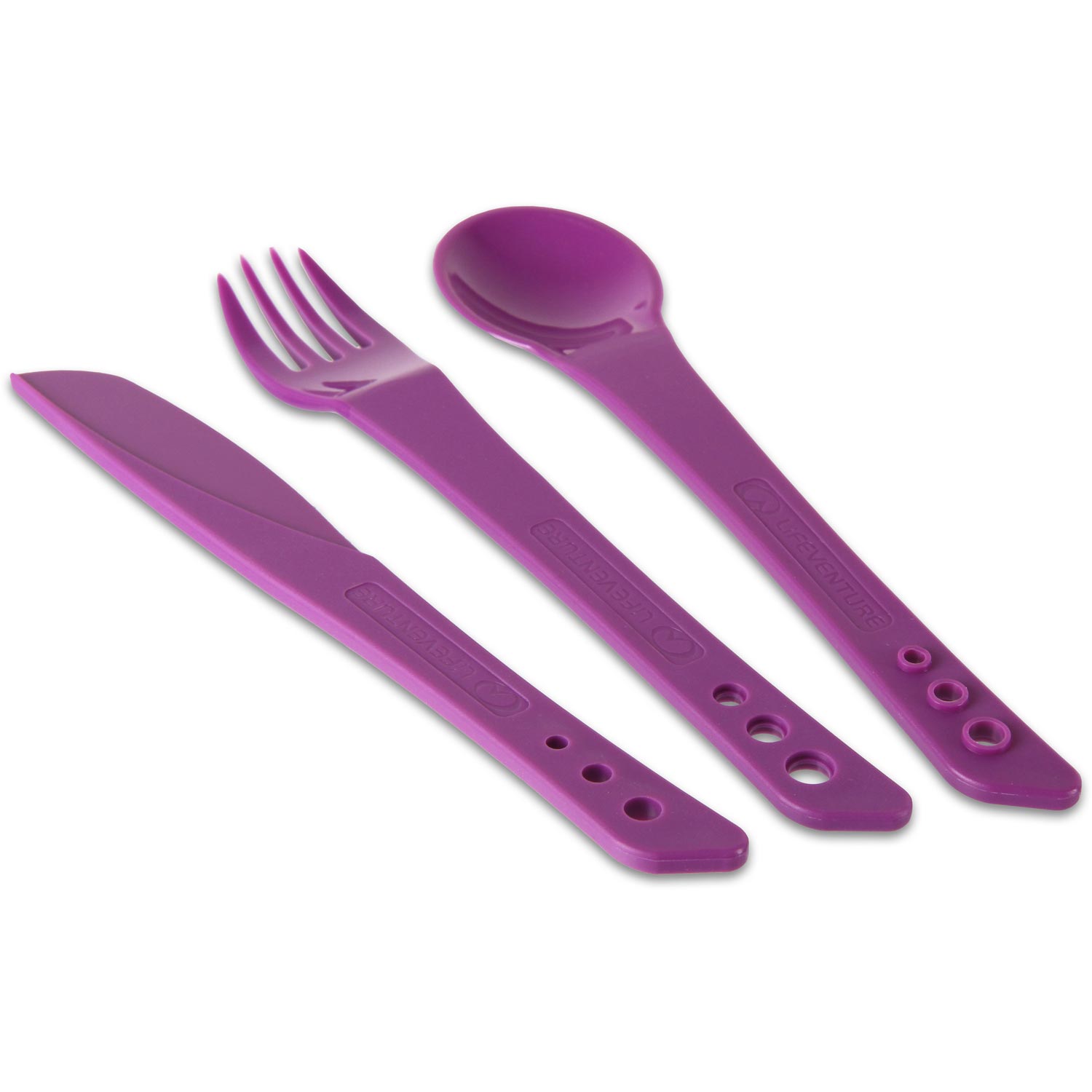 Lifeventure Ellipse Couteau, Fourchette Et Cuillère Set - Violet