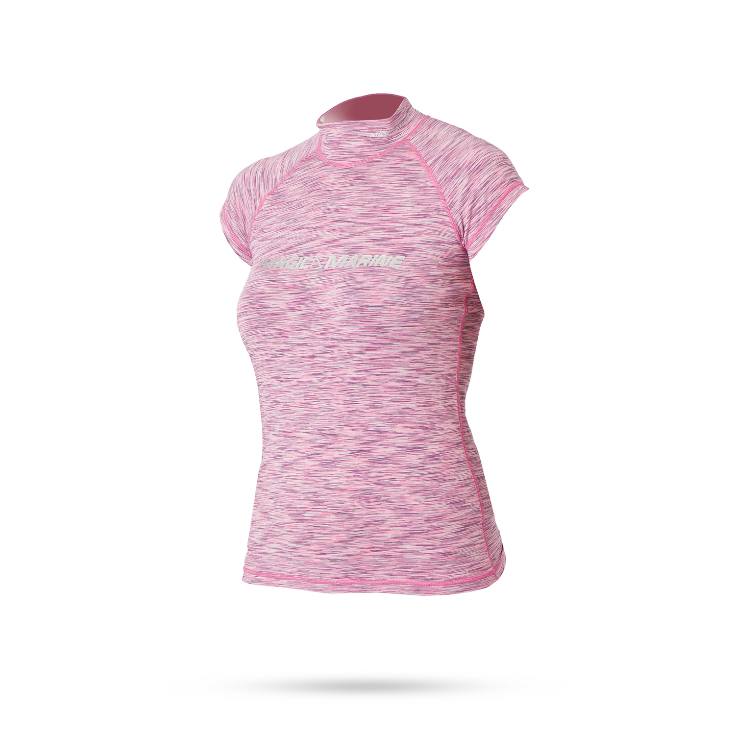 Magic Marine Femmes Cube Manches Courtes Rashvest - Rose