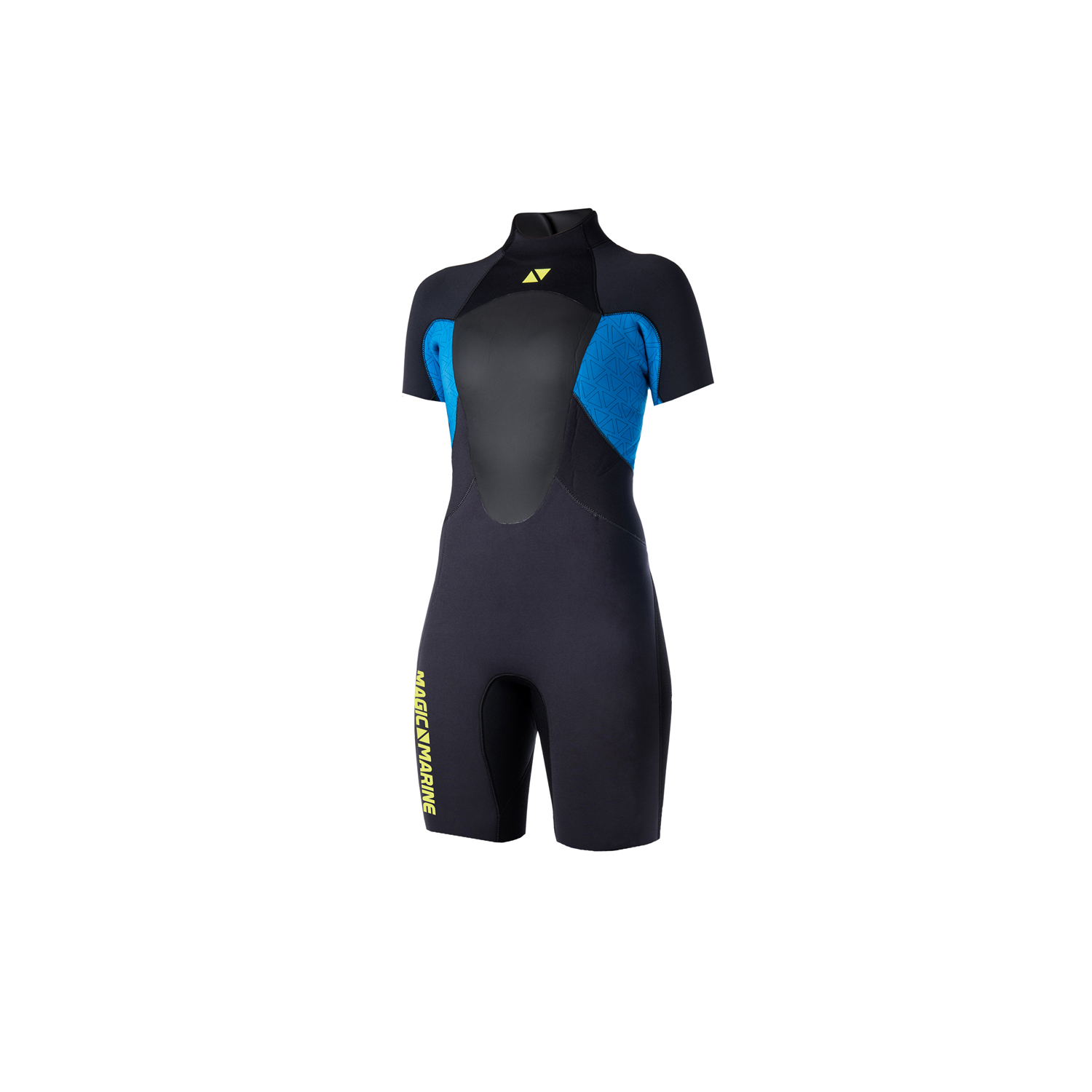 Magic Marine Womens Ultimate 3 / 2Mm Combinaison Backarm Zip Short Combinaison - Bleu