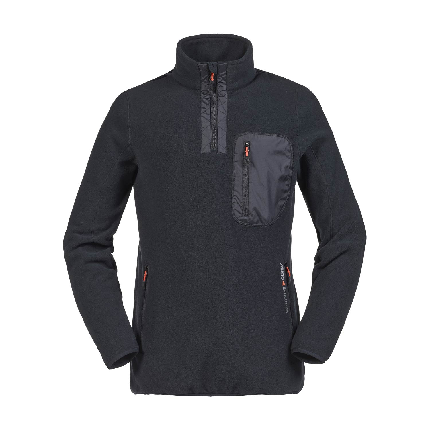 Musto Tundra 1/2 Zip Neck Fleece - Black / Fire Orange