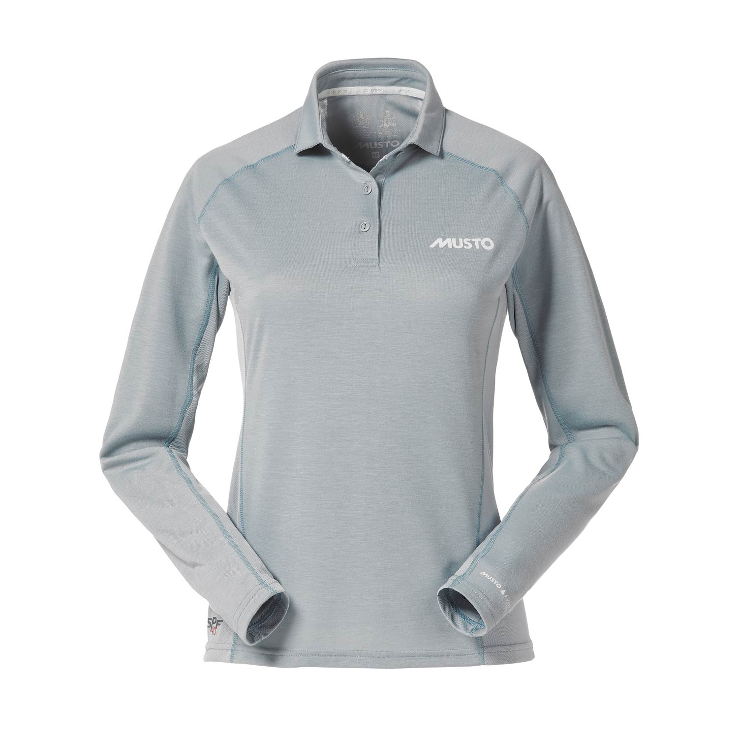 Musto Femmes Long Essential Manches Uv À Séchage Rapide Polo - Bleu Gris