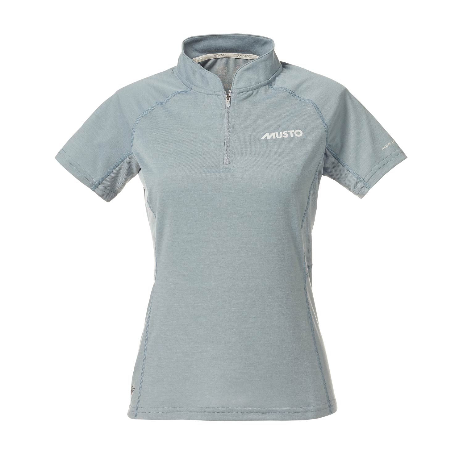 Musto Femmes Essential Uv Zip Sec Rapide Cou - Bleu Gris