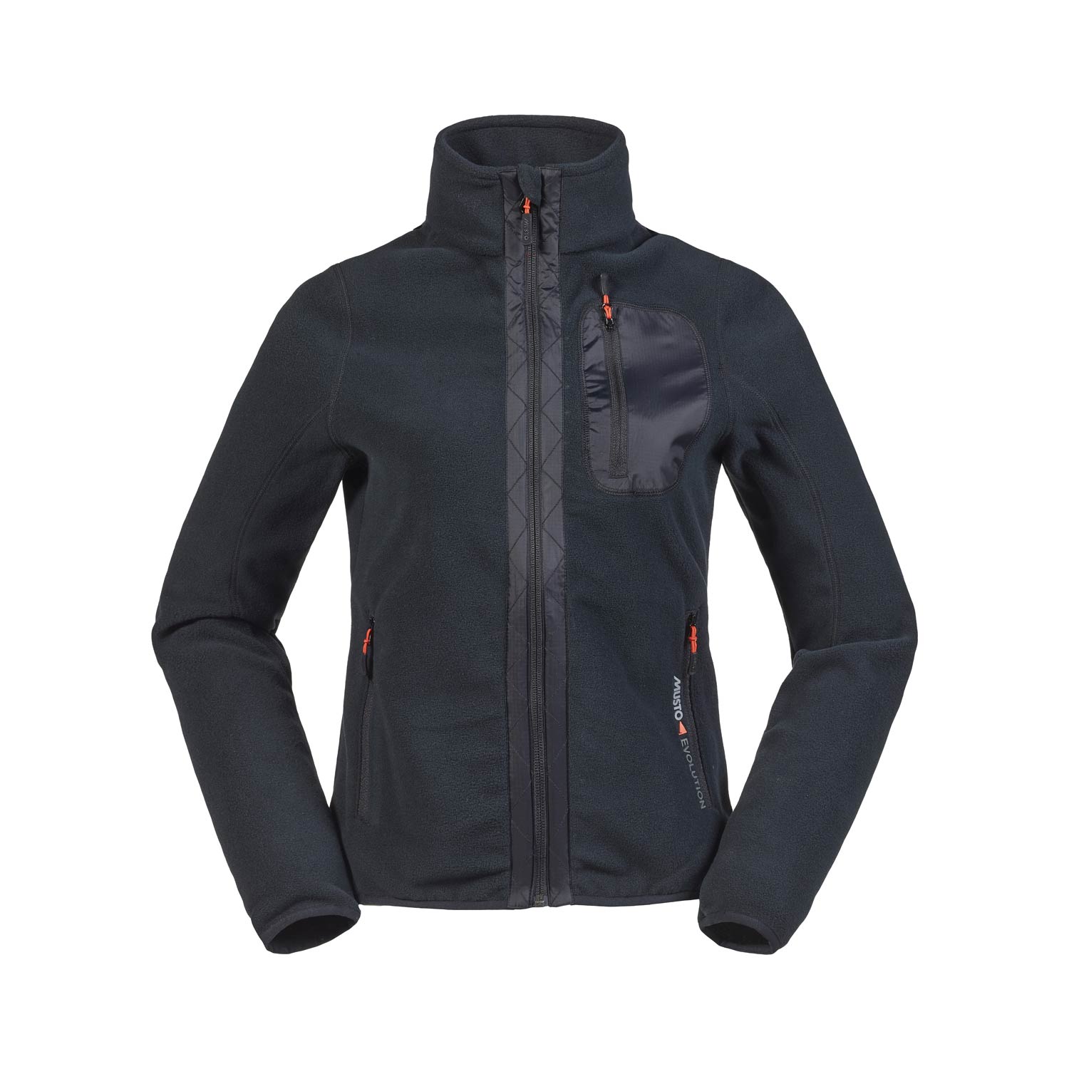 Musto Womens Tundra Funnel Fleece - Black / Fire Orange