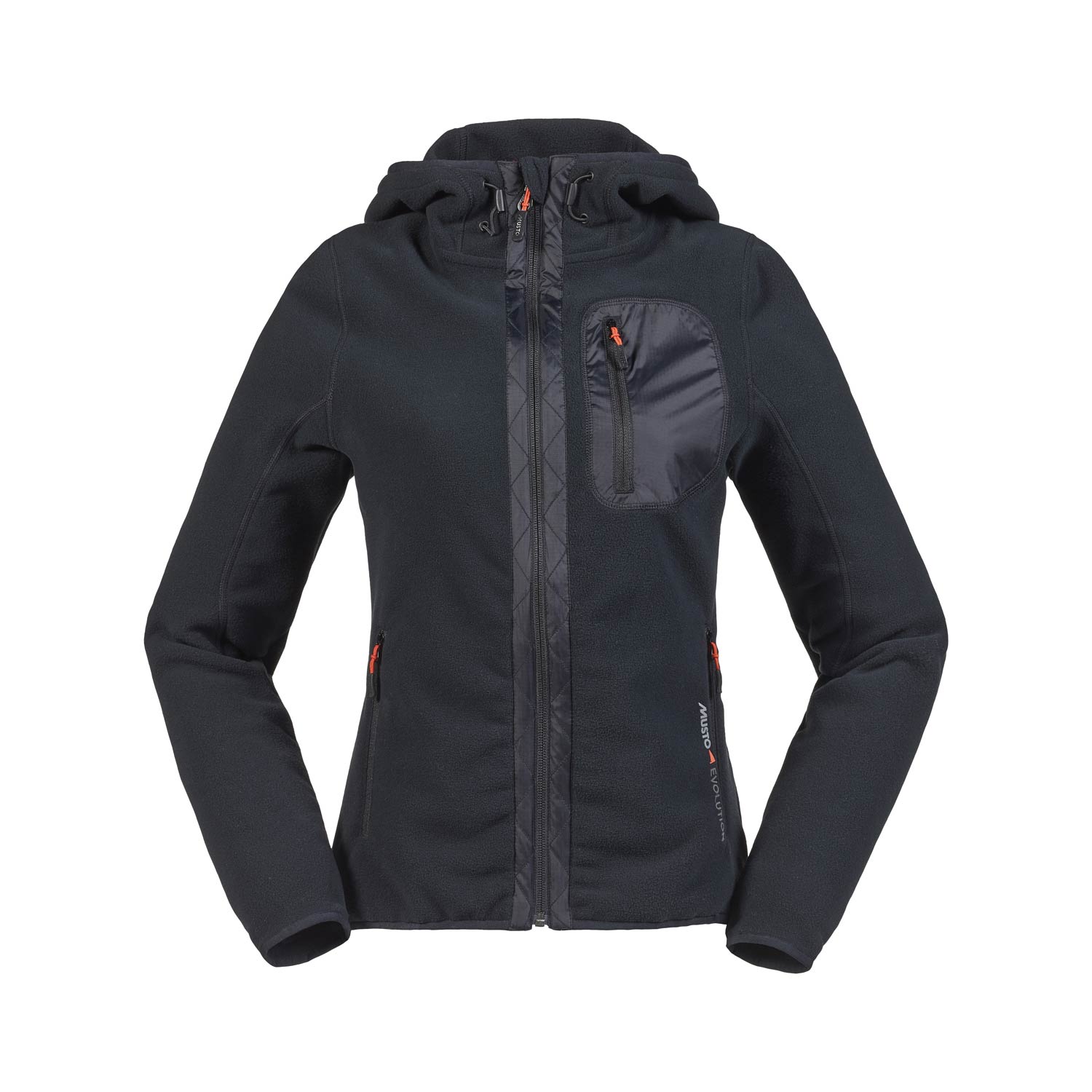 Musto Womens Tundra Hoody Fleece - Black / Fire Orange