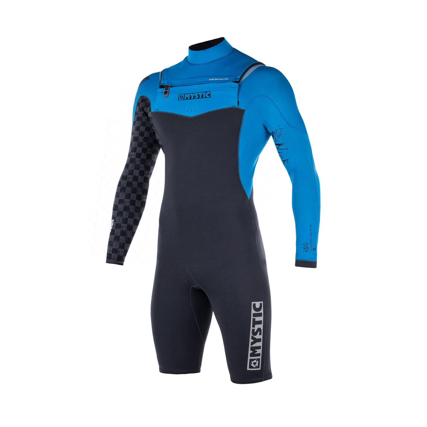 Mystic Nick Davies 2/2 Double Fz Longarm Shorty Combinaison - Bleu