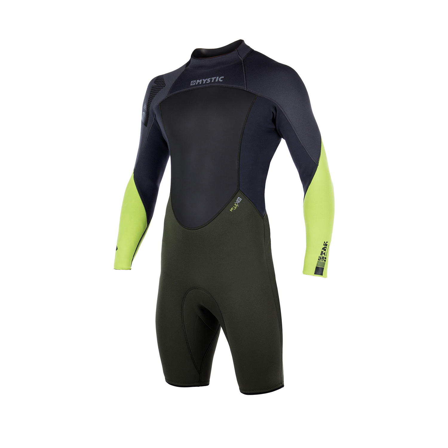 Mystic Star 3/2 B-Zip Flatlock Longarm Shorty Combinaison De Plongée - Armée