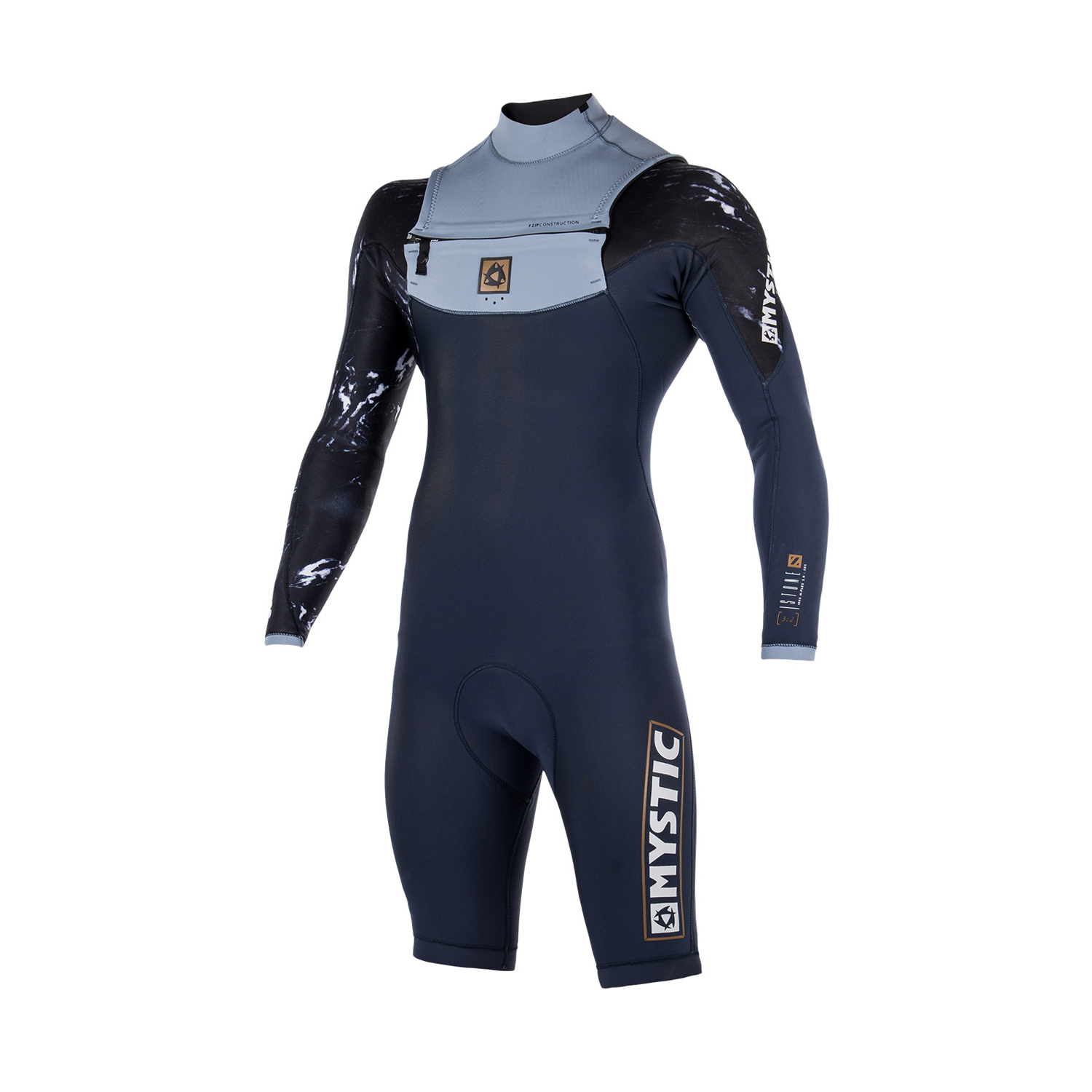 Combinaison Mystic Stone 3/2 Double Fz Longarm Shorty - Marine