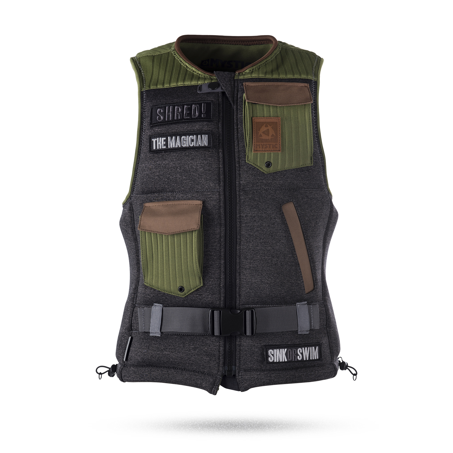 Mystic The Magician Front-Zip Impact Vest - Armée