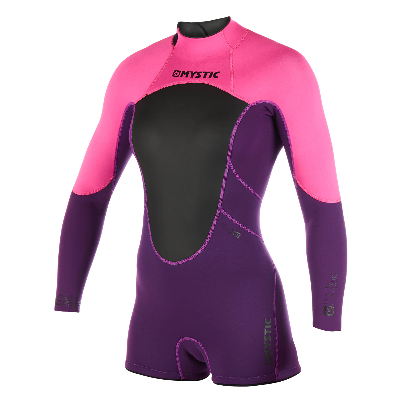 Combinaison Shorty Longue Au Dos Et À Glissière 3 / 2Mm Pour Femmes De Marque Mystic - Pourpre