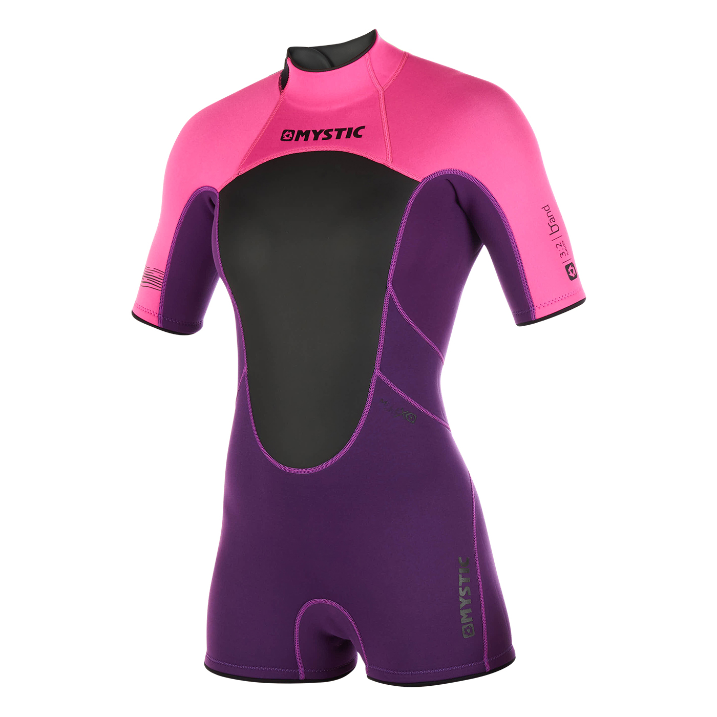 Combinaison Shorty Bzip Flatlock De Marque Mystic Pour Femmes - Pourpre